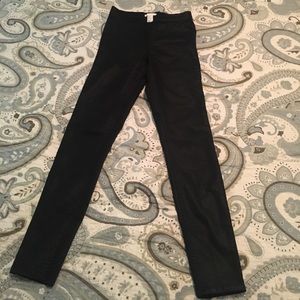 shiny black pants
